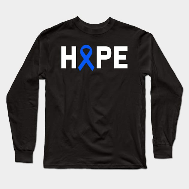 Hope Colon Cancer Awareness Zodiac Ribbon Support Gift Long Sleeve T-Shirt by followthesoul